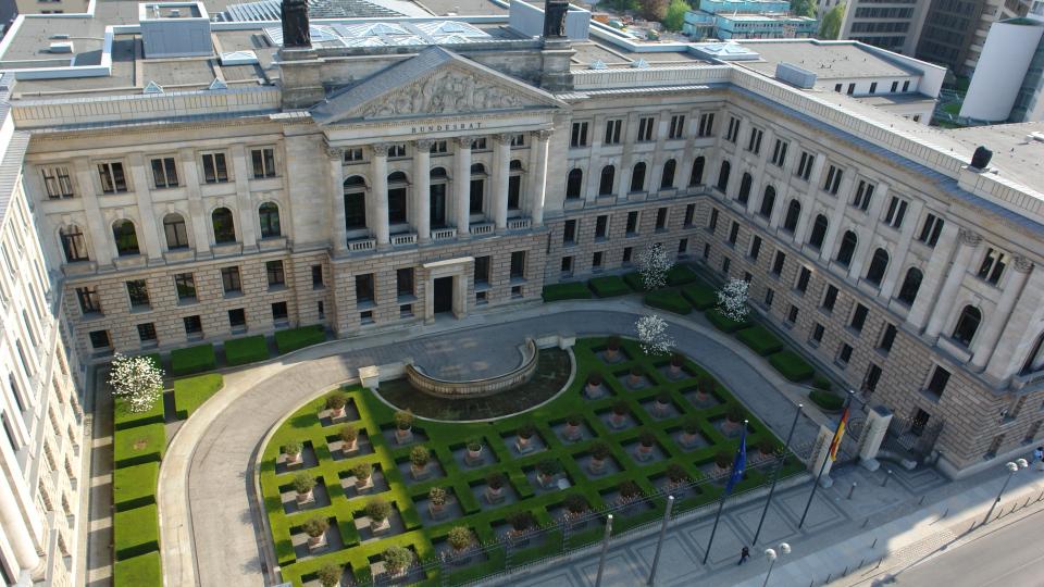 Luftaufnahme des Bundesratsgebäudes