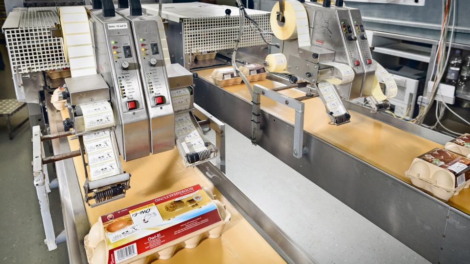 Maschinen zur Etikettierung der Eier-Packungen